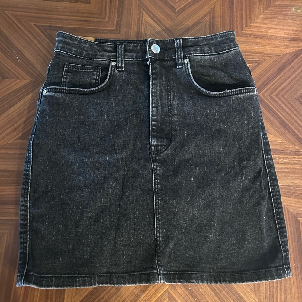 Zara Black Authentic Denim Mini Skirt